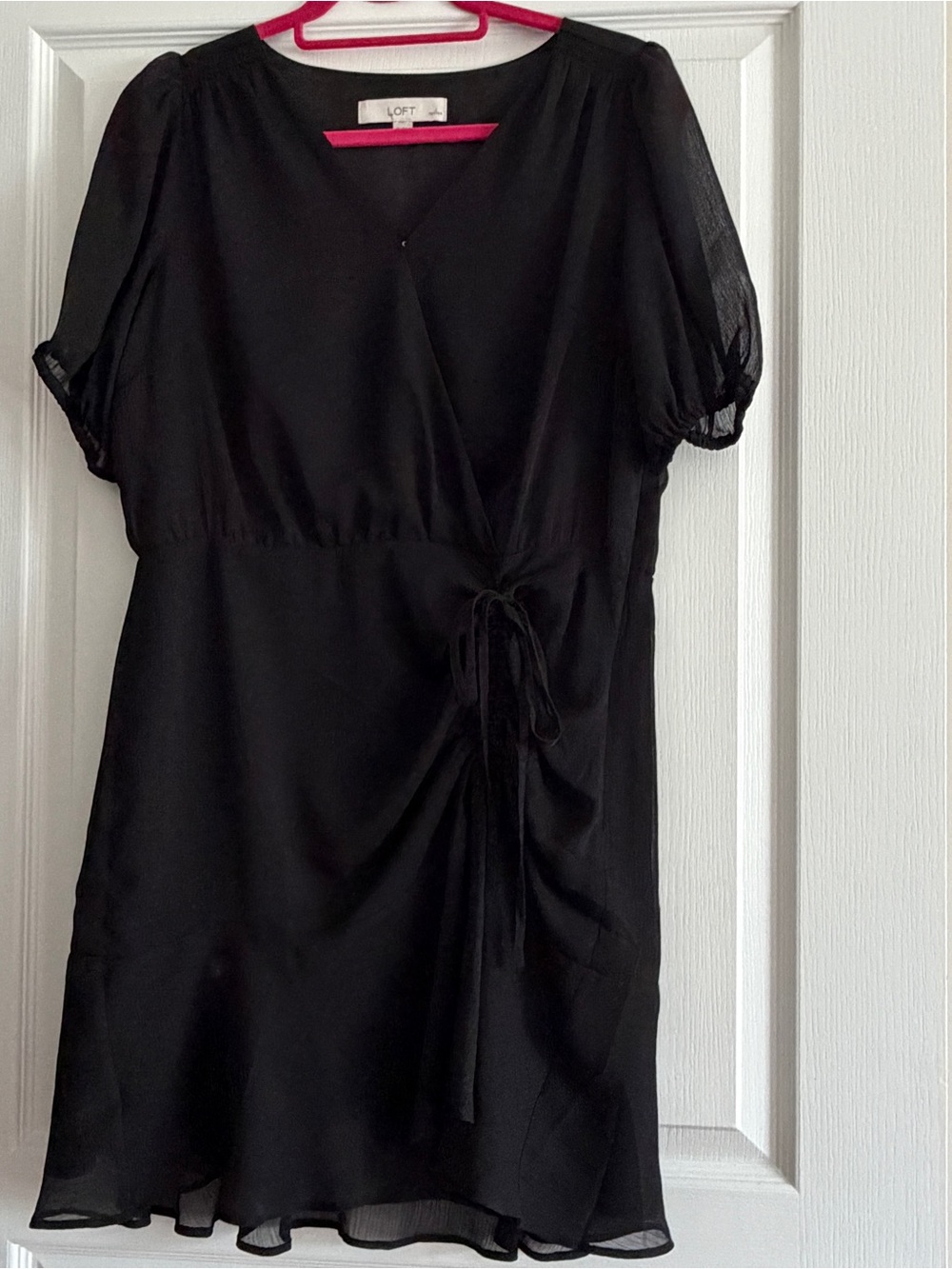 Loft Black Wrap-Style Short Petite Dress